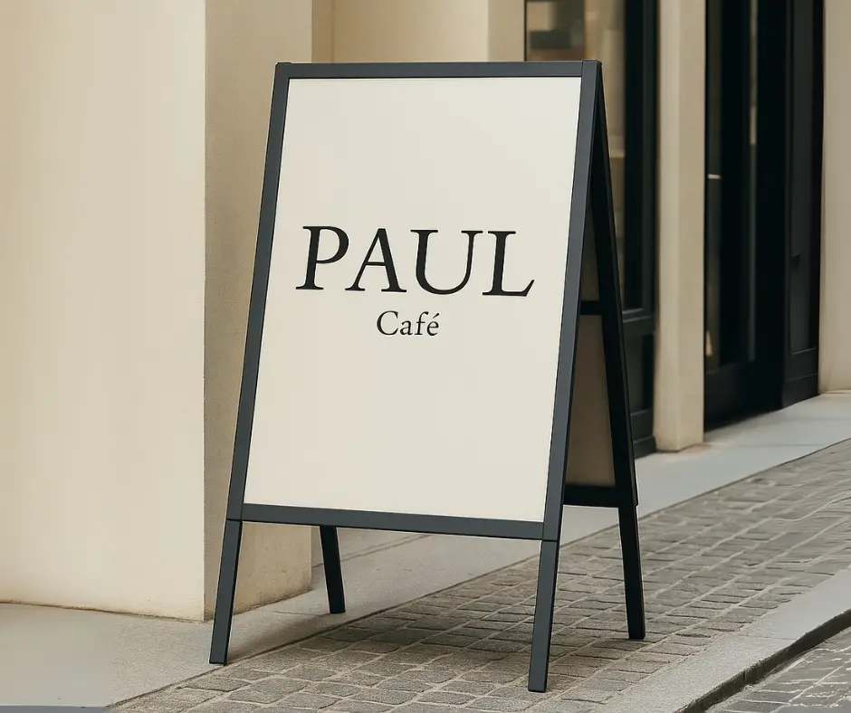 Cafe signage stand